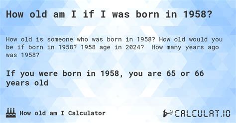 born in 1958 how old in 2024